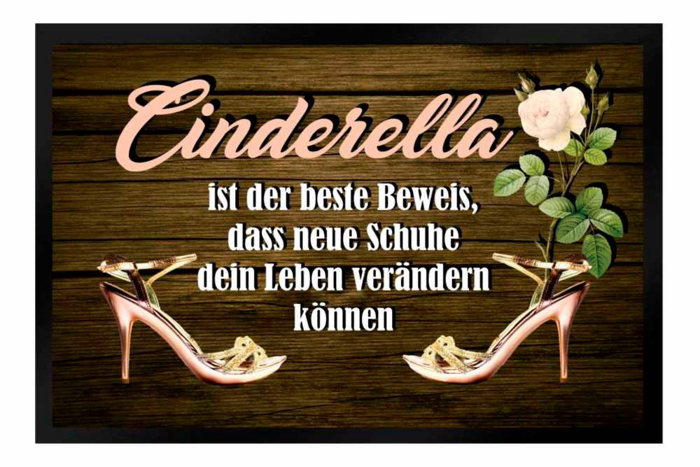 Fußmatte Schmutzfangmatte Cinderella Schuhe Leben verändern F655, Ladreas, 60x40 von Ladreas