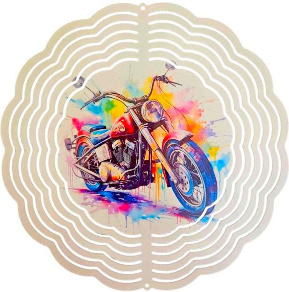 Ladreas Windspiel Edelstahl 3D Windspiel Windspinner 20cm Bike Aquarell 1 WI260 von Ladreas