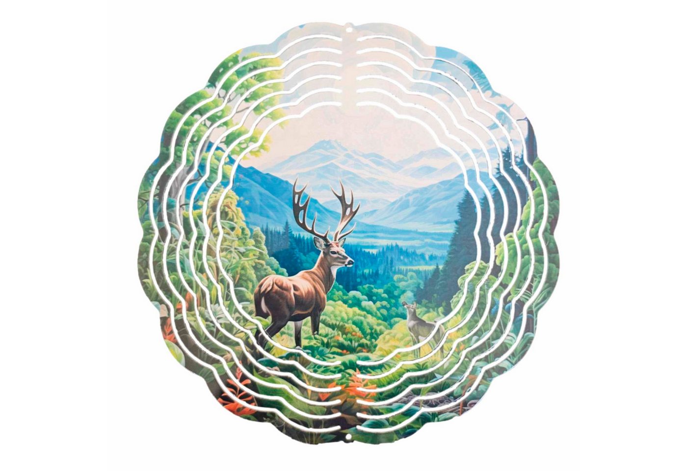 Ladreas Windspiel Edelstahl 3D Windspiel Windspinner 20cm Natur Hirsch 1 WI272 von Ladreas