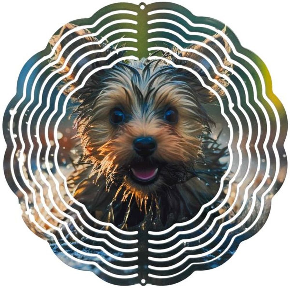 Ladreas Windspiel Edelstahl 3D Windspiel Windspinner 20cm Yorkshire Terrier WI177 von Ladreas