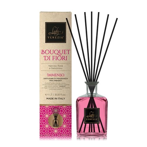 Raumduft mit Stäbchen - Diffuser mit Stäbchen - Raumduft Diffuser – 1000 ml – Vorteilspackung – Lady Venezia – Made in Italy (Blumenduft) Raumduft mit Stäbchen - Diffuser mit Stäbchen - Raumduft Diffuser – 1000 ml – Vorteilspackung – Lady Venezia – Made in Italy (Blumenduft) von Lady Venezia