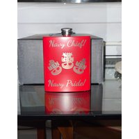 7Oz Red Navy Chief Flask. Edelstahl 7Oz Red Navy Chief Flask. Edelstahl von LadyAnchorDesign
