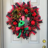 Kwanzaa-Kranz Rot, Schwarz & Grün "Hope' Türkranz Kwanzaa-Kranz Rot, Schwarz & Grün "Hope' Türkranz von LadyTeaCreations