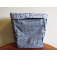 Grauer Wendekorb, Stoffkorb, Nähprojektkorb, Restetasche. Bastelzimmer Korb von LadybugAwesomeFinds