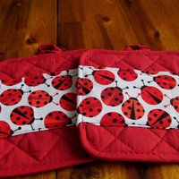 Marienkäfer Topflappen, Gesteppte Topflappen von LadybugAwesomeFinds