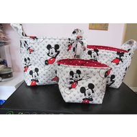 Mickey Stoffkorb, Stoffaufbewahrungsbehälter, Projektkörbe von LadybugAwesomeFinds