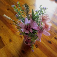 Shabby Chic Blumengesteck, Pastell Decoupage Kann von LadybugAwesomeFinds