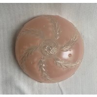 Vintage Frosted Pink Deckenleuchte Schirm Flush Mount von LadybugVintageBOI