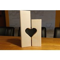 Teelichthalter Herz Holz Deko von Ladysbastelbude