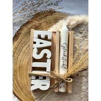 Geschenkset| Geschenkidee| Kerze| Stabkerze| Easter Schriftzug| Geschenkverpackung| Raysin| Easter| Frühlingsdeko| Frühling| Deko| Ostern von LaeaArt