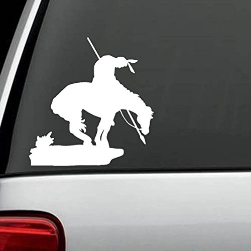 wandaufkleber 3d schlafzimmer End Of Trail Native American Indian Warrior Decal Sticker Die Cut Decal Sticker For Windows, Cars, Trucks, Laptops, Etc (5.7 x 5.5 inches) von Lächeln-Aufkleber