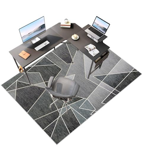 110 x 120 cm Bodenschutzmatte, Unterlage Schreibtischstuhl, Gaming Bodenschutzmatte für Hartböden, Parkett, Fliesen, rutschfeste Gaming Teppich, Mehrzweck-Stuhlteppich für zu Hause von Laegnfho