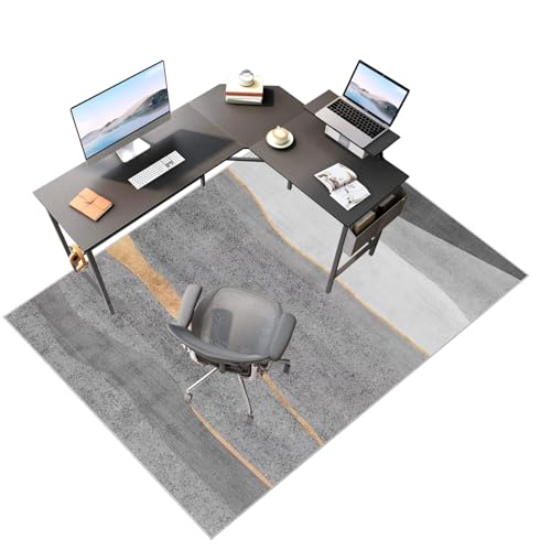 120 x 140 cm Bodenschutzmatte, Unterlage Schreibtischstuhl, Gaming Bodenschutzmatte für Hartböden, Parkett, Fliesen, rutschfeste Gaming Teppich, Mehrzweck-Stuhlteppich für zu Hause von Laegnfho