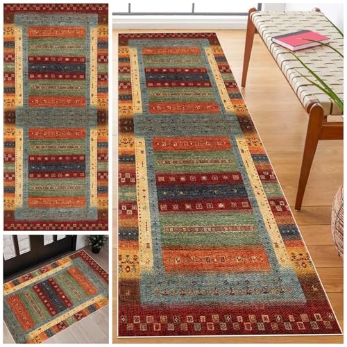 Laegnfho 70 x 350 cm Teppich Läufer Flur Küchenteppich Waschbar rutschfest Küchenläufer Modern Carpet Fussmatte Innen Teppichläufer Teppichläufer auf Maß Meterware Flurteppich für Küche FlurWohnraum von Laegnfho