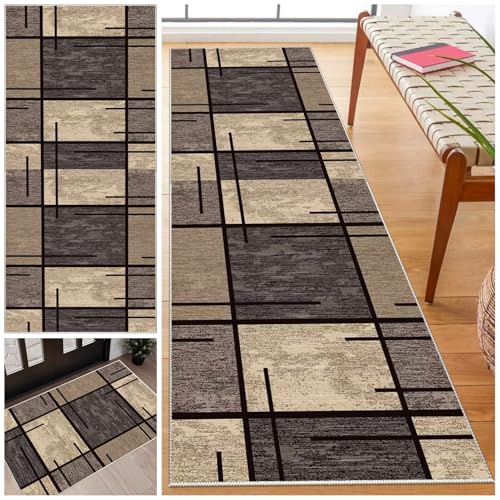 Teppich Läufer Flur Lang, rutschfest Teppichläufer, Küchenteppich, Waschbar Teppich Küche 50 x 70 cm Teppichläufer Flur, Korridor Teppich Läufer für Flur, Küche, Wohnzimmer, Schlafzimmer von Laegnfho