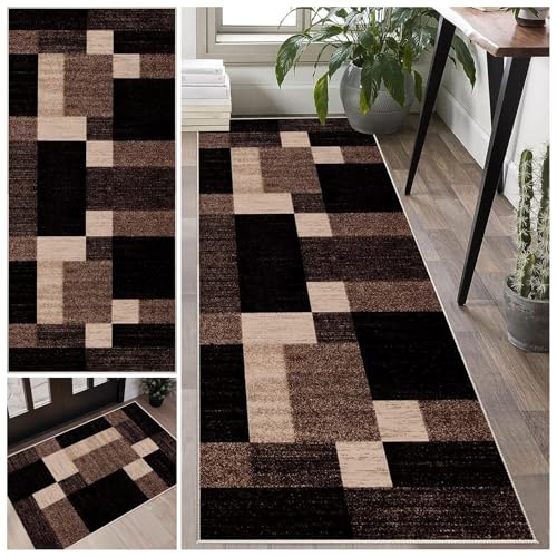 Teppich Läufer Flur rutschfest Langer Läufer Waschbar Kurzflor Küchenläufer, Korridor Teppich Läufer Teppich Eingangsbereich Innen 60 x 80 cm für Flur, Schlafzimmer, Küche, Eingang von Laegnfho