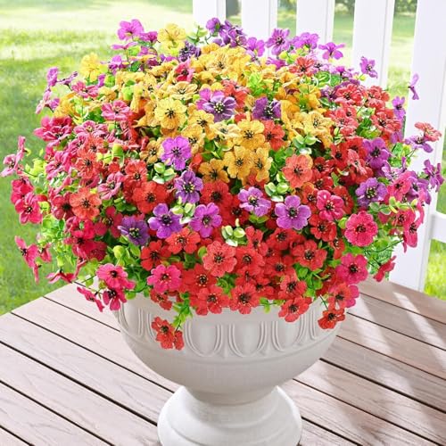 Laelfe 12 Bündel Kunstblumen für Draußen, Künstliche Blumen wie echt Gefälschte Blumen mit Eukalyptusblättern Künstliche Balkonpflanzen Wetterfest für Outdoor Balkon Gärten Dekoration (Mischfarben) Laelfe 12 Bündel Kunstblumen für Draußen, Künstliche Blumen wie echt Gefälschte Blumen mit Eukalyptusblättern Künstliche Balkonpflanzen Wetterfest für Outdoor Balkon Gärten Dekoration (Mischfarben) von Laelfe