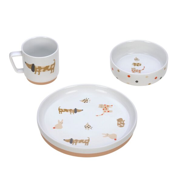 LÄSSIG Kindergeschirr Set Porzellan - Dish Set, Little Mateys, Spicy orange von Lässig