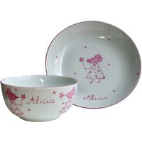 Geburts - Oder Taufset Bestehend Aus Einer Schüssel Und Einem Tiefen Teller Personalisiertem Pink Fairy Mouse Porzellan Geburts - Oder Taufset Bestehend Aus Einer Schüssel Und Einem Tiefen Teller Personalisiertem Pink Fairy Mouse Porzellan von LaetitiaSocirat