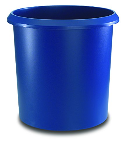 Läufer 26605 Papierkorb Allrounder 18 Liter, blau, rund, Mülleimer mit Griff, stabiler Kunststoff, Abfalleimer, auswaschbar von Läufer
