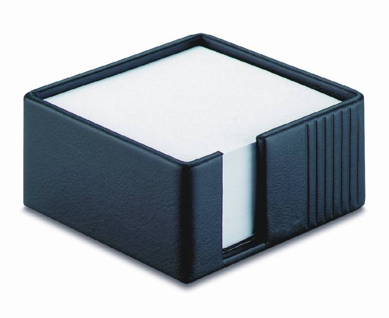 Läufer Tischaufsatz Zettelbox La Linea Leder schwarz. von Läufer