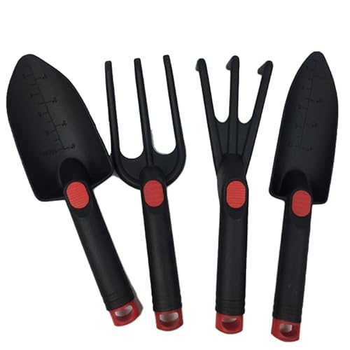Lafeier 4 Stück Set Mini Potting Tools Holzgriff Schaufel Rechen Multifunktional Haushalt Bonsai von Lafeier