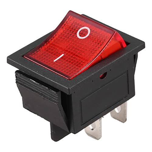 Lafeier Rotlicht beleuchteter 4-poliger DPST ON/OFF Snap in Wippschalter 16A 20A 250V AC von Lafeier