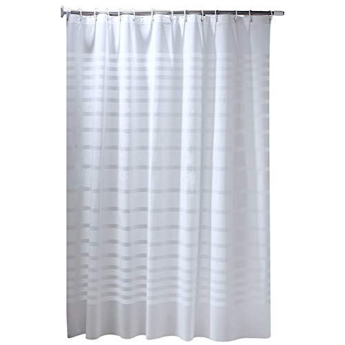 Lafeil Vintage Duschvorhang Weiße Streifen 300x200 Mm Langer Duschvorhang Imprägniern Polyester Stoff Vorhänge Anti-Schimmel von Lafeil
