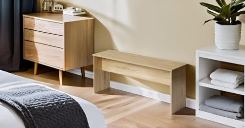 LafeuR Massivholz Bank Set 2er-Set - Holzbank,Küchenbänke,Multifunktionale Bänke für Esszimmer,Eiche - 90x30x45 cm - Robust & Langlebig von LafeuR