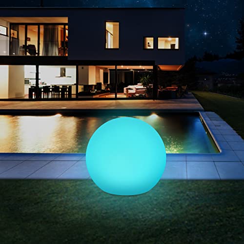Lafhome Solarlampen für Außen, Solarleuchten Solar Gartenleuchten für Außen, IP67 Wasserdichte LED Solarleuchten 30cm Solarkugel Solarbetriebene Leuchten mit 9 Modi Farblicht für Garten Hof Weg von Lafhome