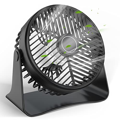 Lafhome USB-Tischventilator, Tragbarer Tischventilator 360° Verstellbarer Kopf Mini Desktop Ventilator mit 3 Geschwindigkeiten Leistungsstarker Wind Leiser Betrieb, Persönlicher Ventilator Schwarz von Lafhome