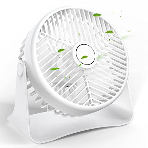 Lafhome USB-Tischventilator, Tragbarer Tischventilator 360° Verstellbarer Kopf Mini Desktop Ventilator mit 3 Geschwindigkeiten Leistungsstarker Wind Leiser Betrieb, Persönlicher Ventilator Weiß von Lafhome