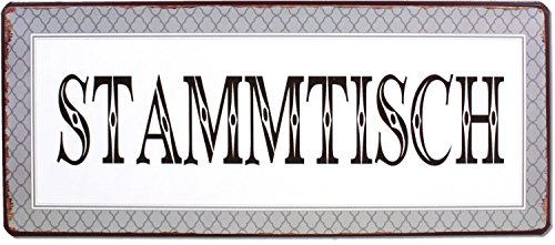 Schild - Stammtisch - Metall 30 cm Blechschild Wandschild Vintage von Lafine