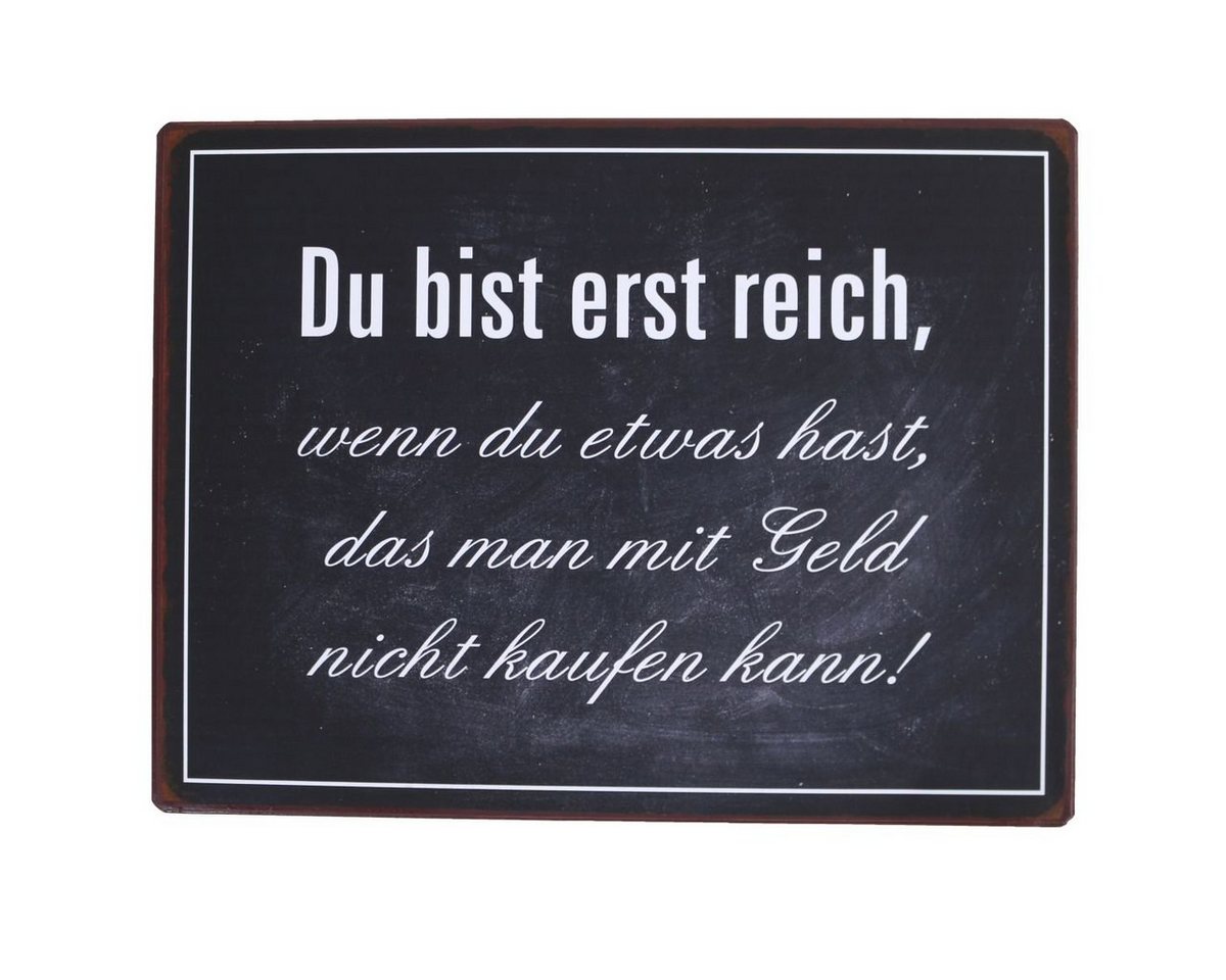 Lafinesse Metallschild La Finesse - Du bist erst reich,... Metallschild, (Stück, 1 St) von Lafinesse