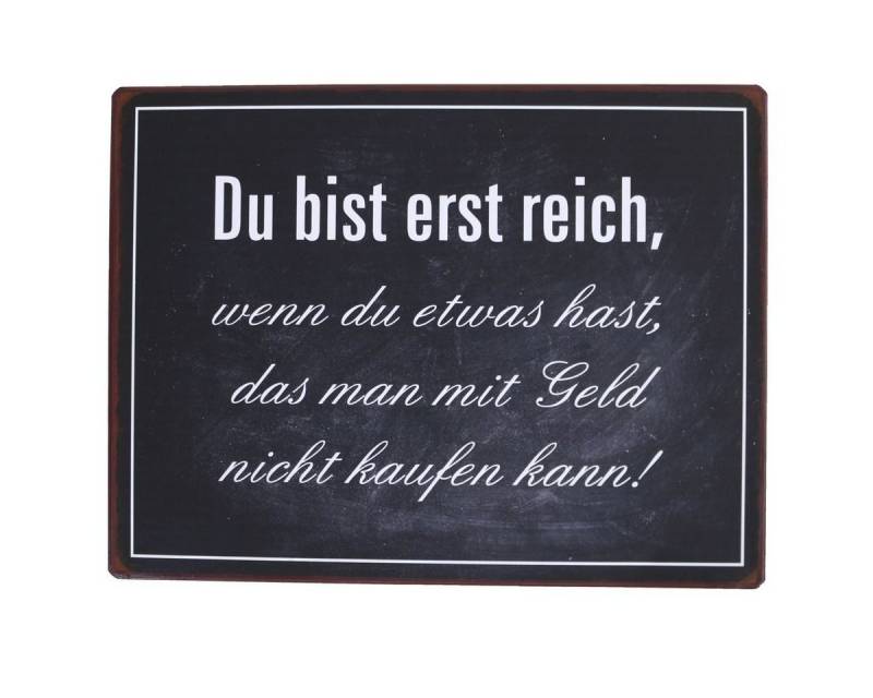 Lafinesse Metallschild La Finesse - Du bist erst reich,... Metallschild, (Stück, 1 St) von Lafinesse