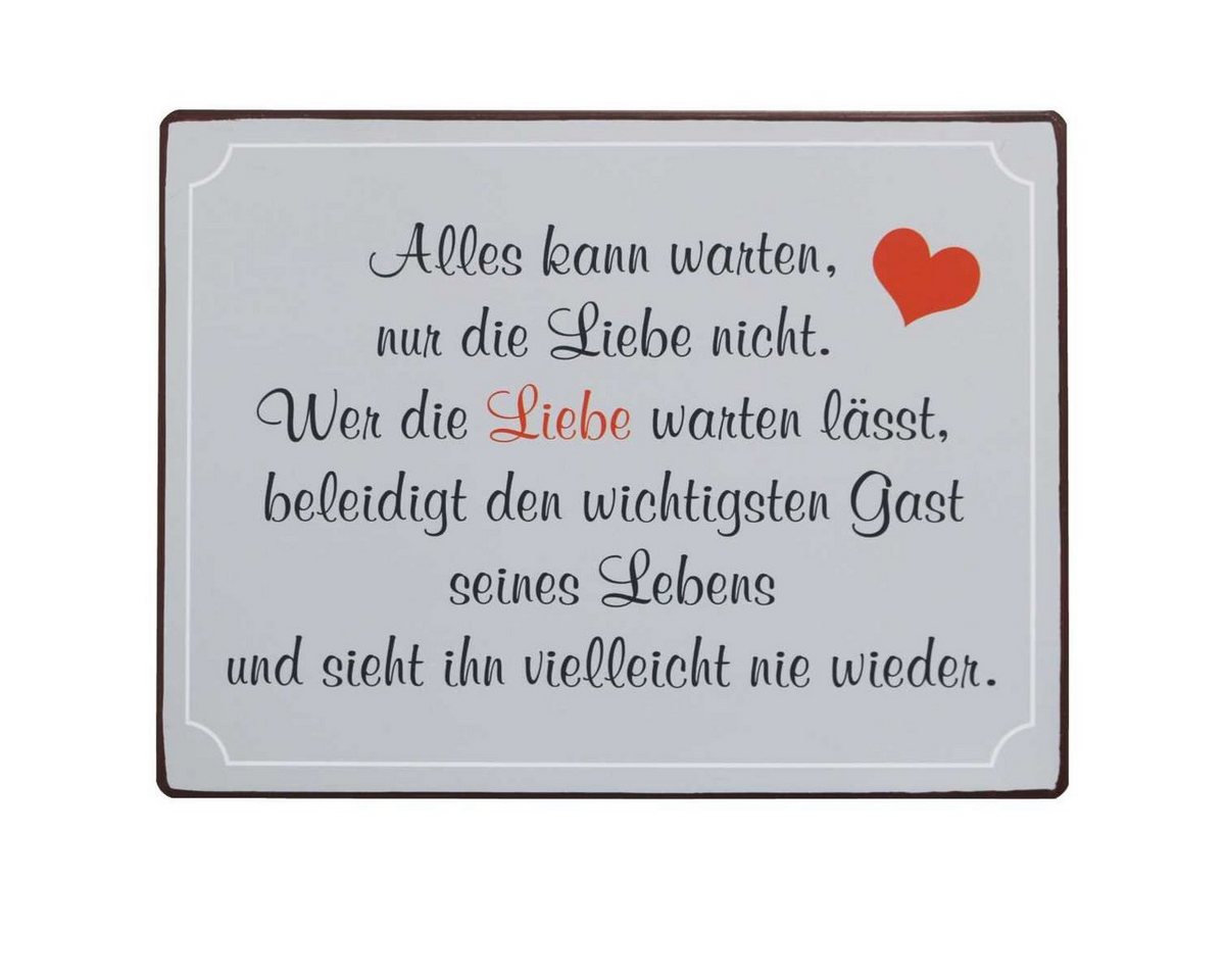Lafinesse Metallschild LaFinesse - Alles kann warten, nur die Liebe nicht... Metallschild, (Stück, 1 St) von Lafinesse
