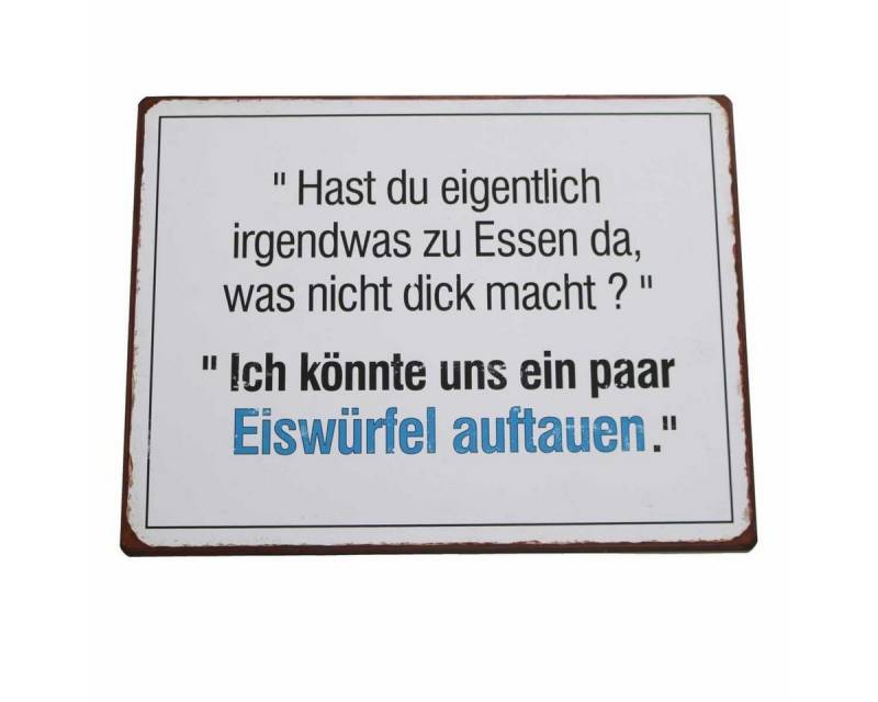 Lafinesse Metallschild LaFinesse - Hast Du eigentlich irgendwas zu Essen da... Metallschild, (Stück, 1 St) von Lafinesse