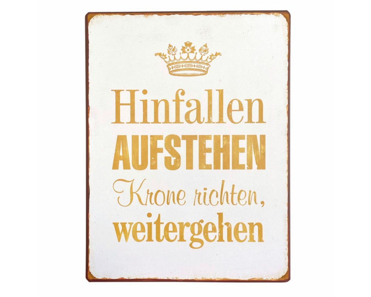 Lafinesse Metallschild LaFinesse - Hinfallen aufstehen... Metallschild, (Stück, 1 St) von Lafinesse