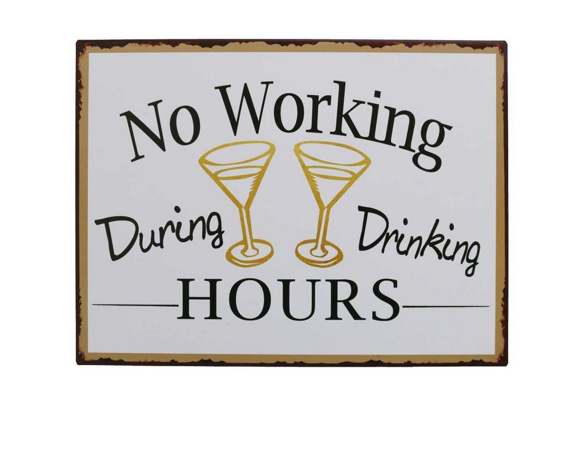 Lafinesse Metallschild LaFinesse - No Working during Drinking Hours Metallschild, (Stück, 1 St) von Lafinesse