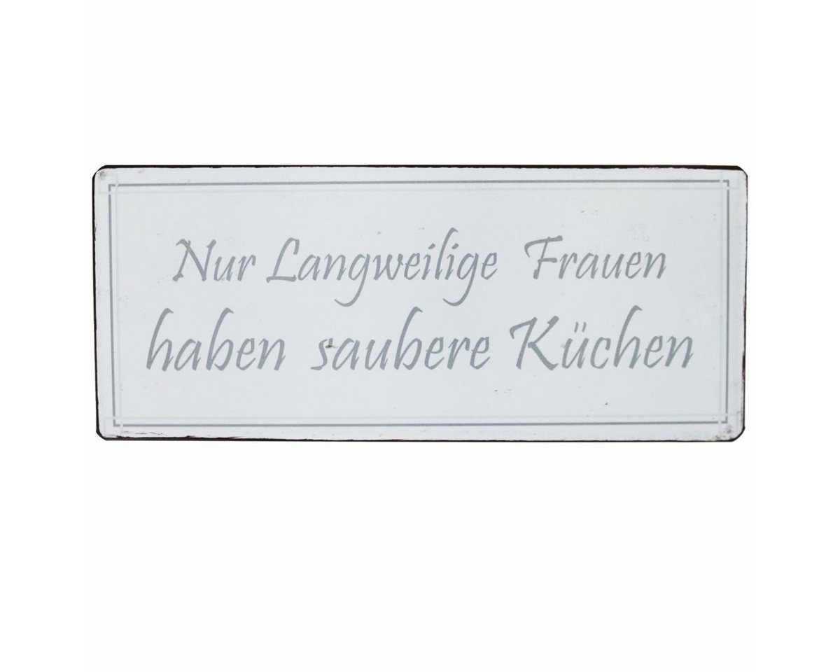 Lafinesse Metallschild LaFinesse - Nur langweilige Frauen haben saubere Küchen Metallschild, (Stück, 1 St) von Lafinesse
