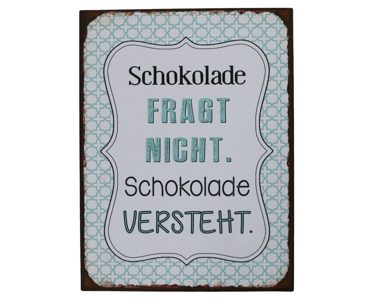 Lafinesse Metallschild LaFinesse - Schokolade fragt nicht. Schokolade versteht. Metallschild, (Stück, 1 St) von Lafinesse