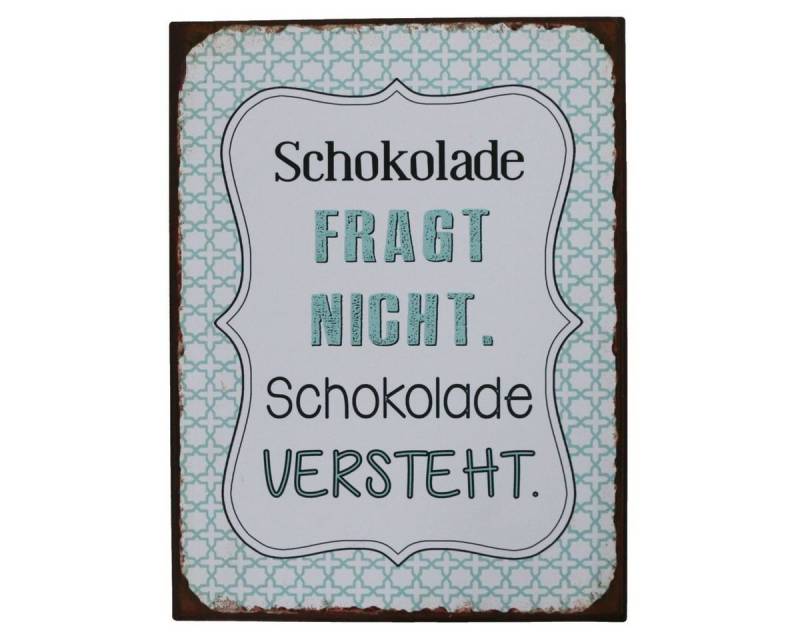 Lafinesse Metallschild LaFinesse - Schokolade fragt nicht. Schokolade versteht. Metallschild, (Stück, 1 St) von Lafinesse
