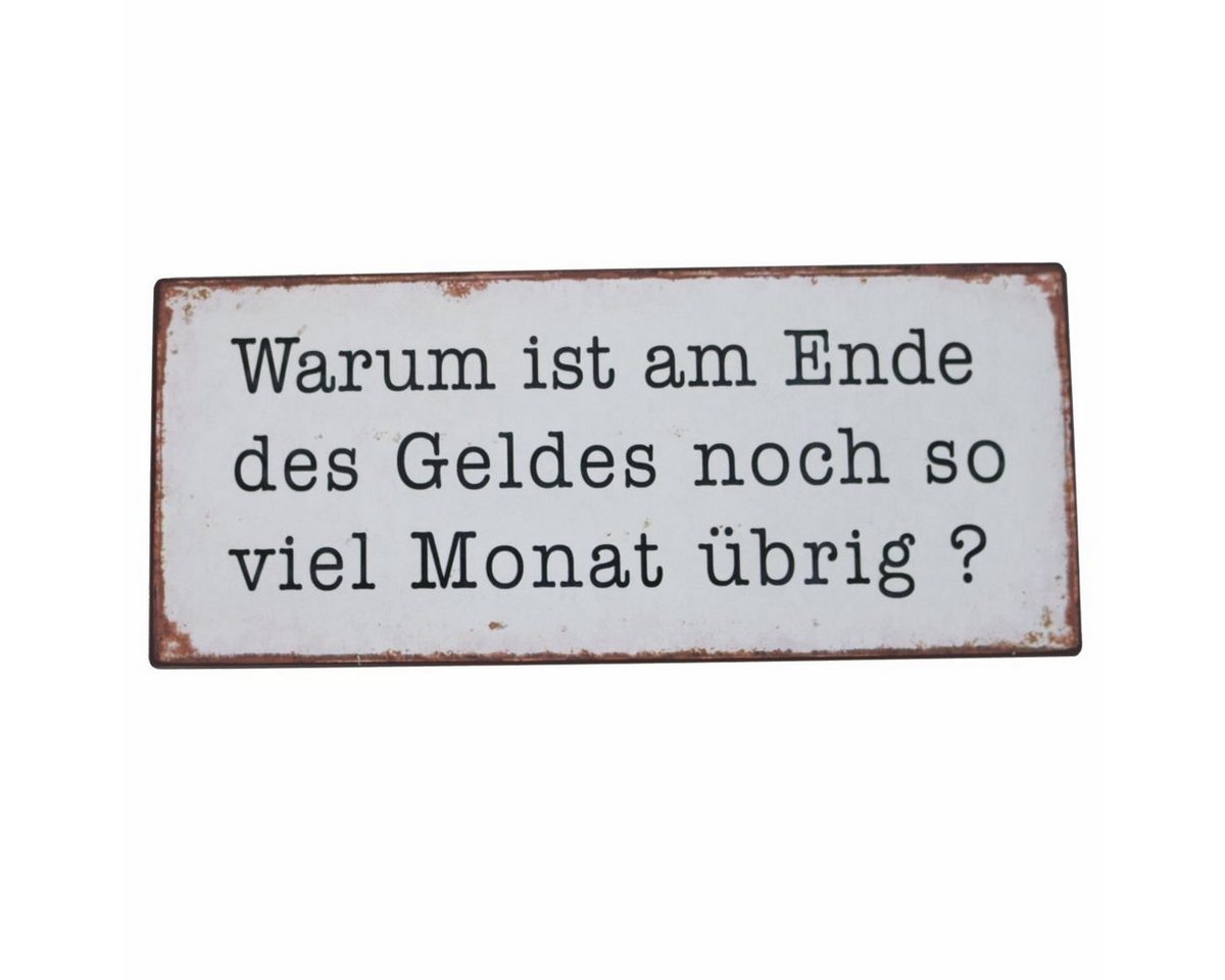 Lafinesse Metallschild LaFinesse - Warum ist am Ende des Geldes noch so viel Monat übrig?, (Stück, 1 St) von Lafinesse