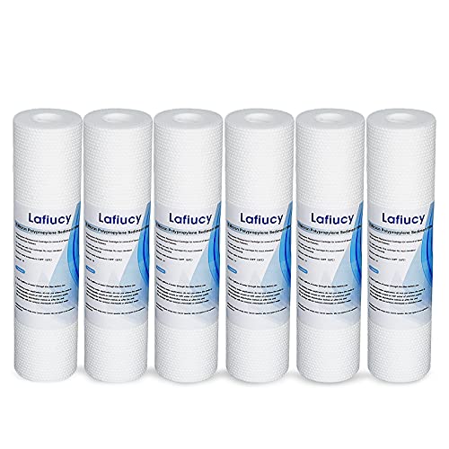 Lafiucy Sediment Wasserfilterpatrone 10 "x 2,5", 5 Mikron, 6pack, 10" x 2,5" Whole House Sediment Wasserfilter Ersatzpatrone kompatibel mit 10 Zoll RO Einheit von Lafiucy