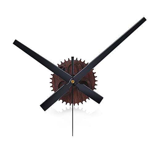 Lafocuse 3D Uhrzeiger Wanduhr Braun Vintage,Uhrwerk mit Zeiger Große,Zahnräder aus Holzmaserung,DIY Persönlich Deko Wohnzimmer Schlafzimmer Bar 42cm von Lafocuse