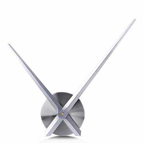 Lafocuse 3D Uhrzeiger Wanduhr Groß XXL, DIY Modern Lautlos Uhr Metall Silber, Uhrwerk mit Zeiger, Wanduhren Selber Bauen Deko für Wohnzimmer Restaurant Büro von Lafocuse