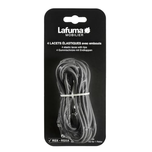 Lafuma Mobilier LFM5065_9406 Set mit 4 elastischen Schnürsenkeln mit Spitzen, Schwarz, 2x60 cm und 2x120 cm, Gewitter von Lafuma Mobilier