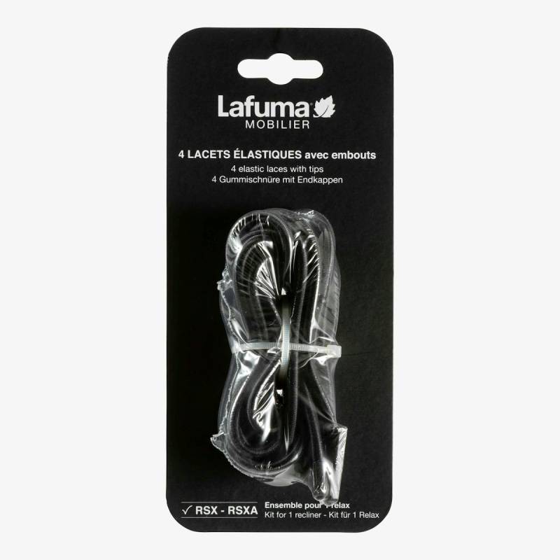 Lafuma Gummischnüre mit Endkappen für Relaxliege RSX + RSXA, Schwarz (Noir) von Lafuma