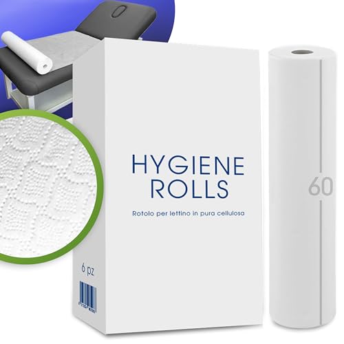 Lage 6 medizinische Bettlaken aus 100% reiner Zellulose, für Kosmetikbett, Massage, Spa, Made in Italy, saugfähig, hypoallergen, Einweg-Rolle 60 cm x 50 m, Rollen, einzeln verpackt Lage 6 medizinische Bettlaken aus 100% reiner Zellulose, für Kosmetikbett, Massage, Spa, Made in Italy, saugfähig, hypoallergen, Einweg-Rolle 60 cm x 50 m, Rollen, einzeln verpackt von Lage