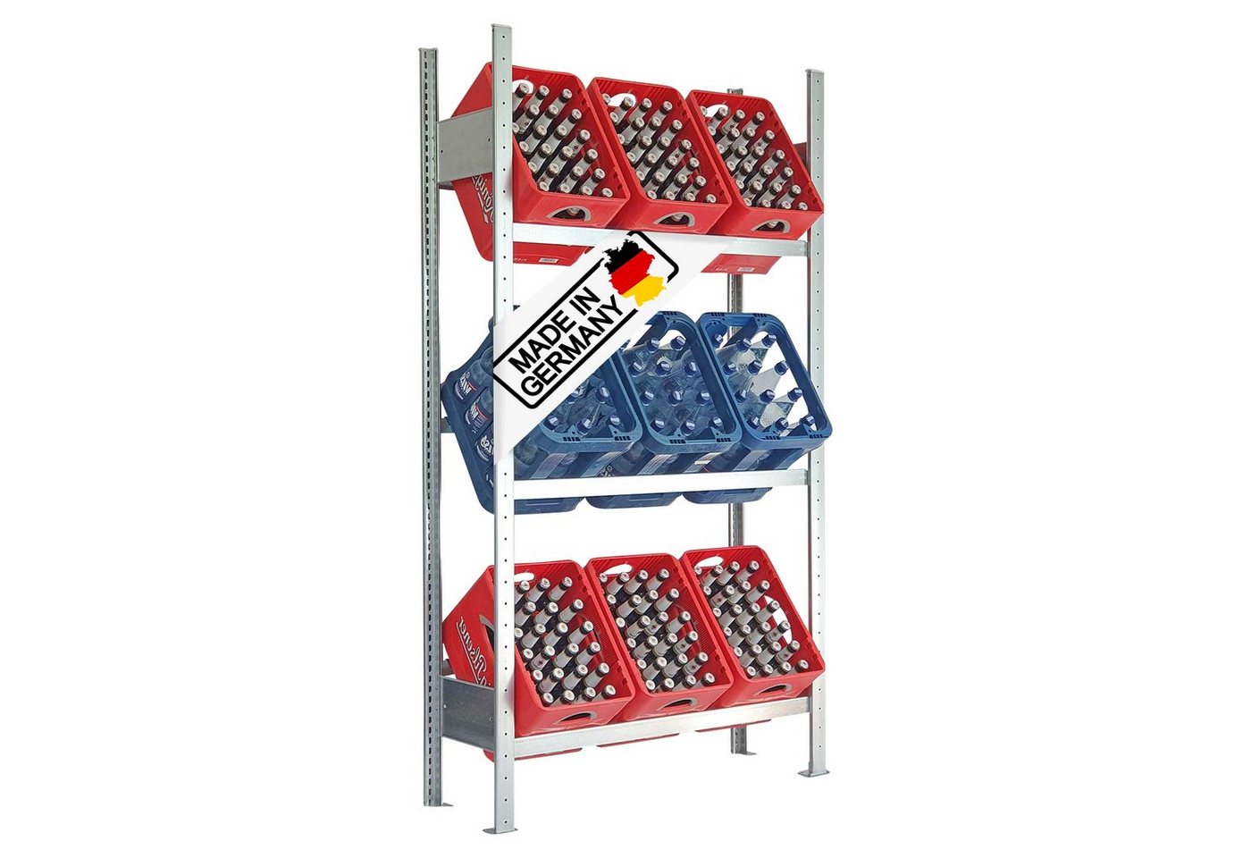 Lagerknecht Standregal Getränkekistenregal made in Germany für 9 Kisten in Industriequalität Lagerknecht Standregal Getränkekistenregal made in Germany für 9 Kisten in Industriequalität von Lagerknecht